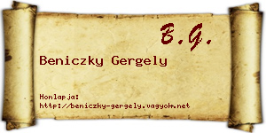 Beniczky Gergely névjegykártya