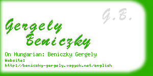 gergely beniczky business card